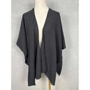 Style & Co Women's Solid Basket Weave Soft Topper Wrap Black One Size NWT's